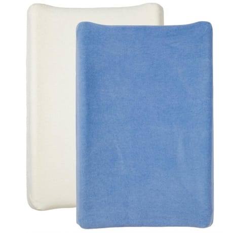 Lot de 2 housses matelas à langer 50x70cm blanc/bleu Babycalin