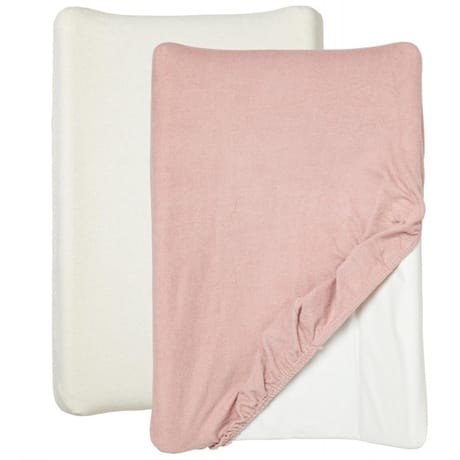 Lot de 2 housses matelas à langer 50x70cm blanc/rose Babycalin