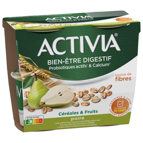 Activia bifidus aux fruits et céréales poire 4x115g