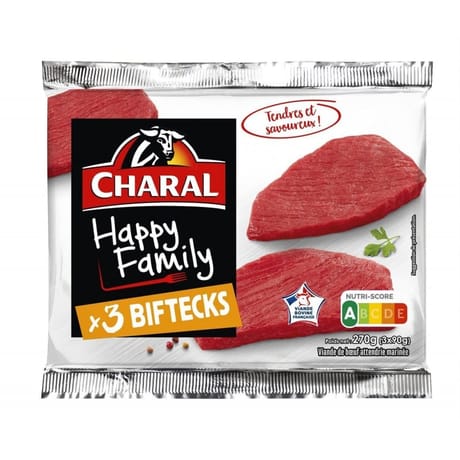 Biftecks happy family x3 260g Charal