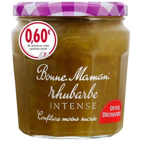 Bonne maman confiture rhubarbe intense offre découverte 335g