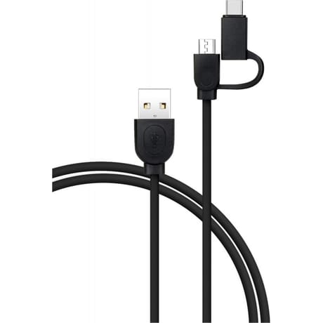 Bigben connected câble 2 en 1 usb a/micro usb et usb c 1.2m noir CBL2EN1ACMICB