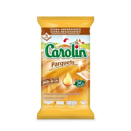 Carolin lingettes sols parquets x15 biodegradables