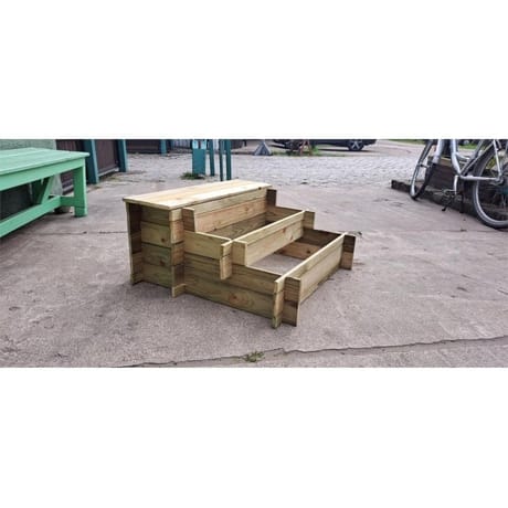Carre potager 3 niveaux avec composteur dimensions 78cm x 78cm xh.38cm