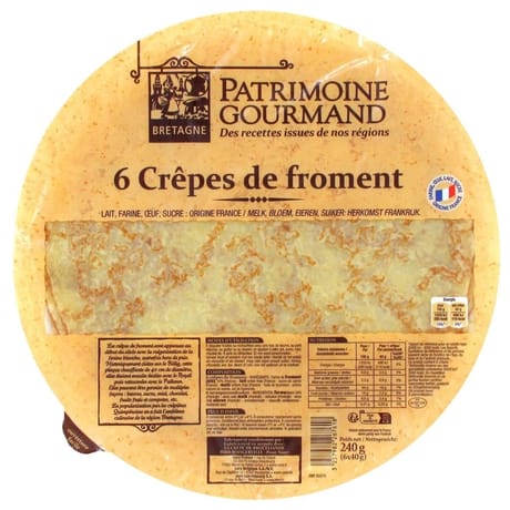 Patrimoine gourmand crêpes de froment x6 240g