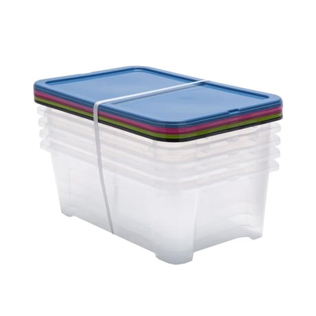 Sundis lot de 5 boîtes de rangement view box 10l colorlid couleurs assorties