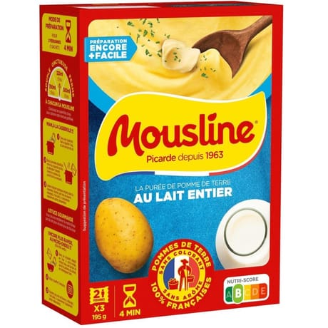 Mousline purée au lait entier 195g