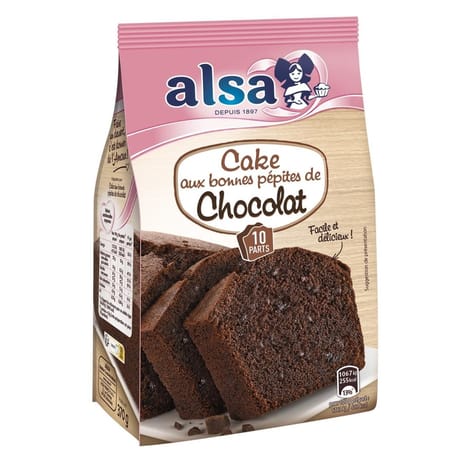 Alsa préparation pour cake aux pépites de chocolat 370g
