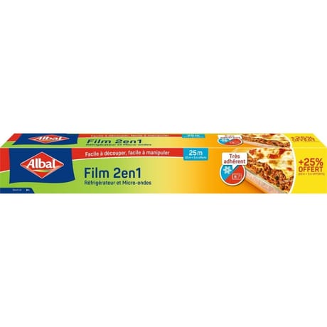 Albal film 2en1 20m + 25% offert