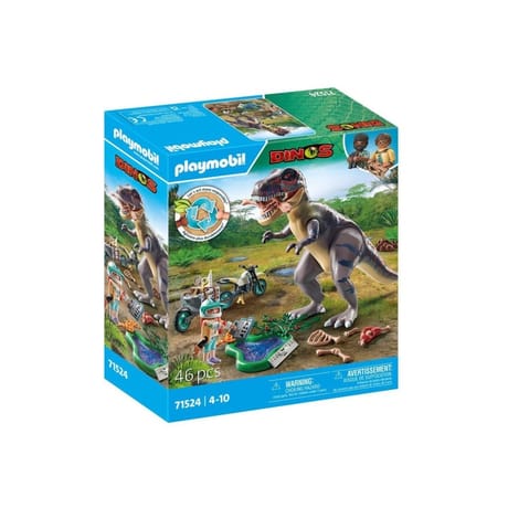 71524 Explorateur avec moto et tyrannosaure