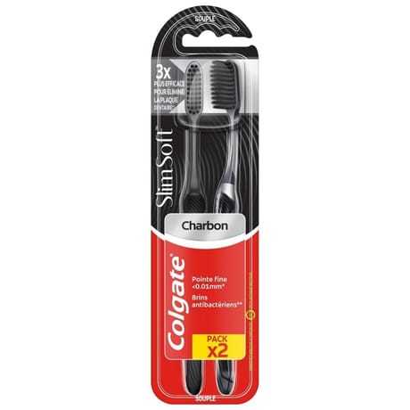 Colgate slimsoft brosse à dents antiplaque souple x2