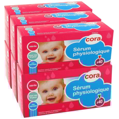Cora sérum physiologique 40 unidoses x 6