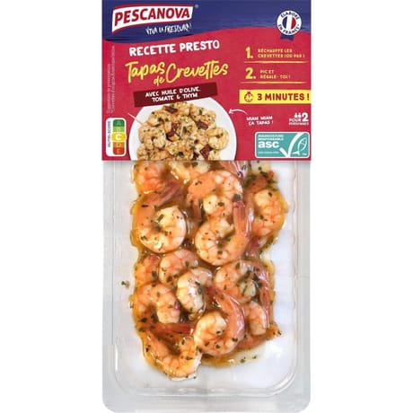 Crevettes décortiquées cuites réfrigérées marinade Tomate & Thym
