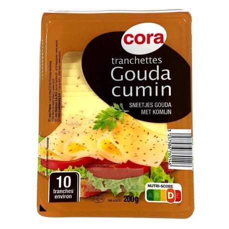 Cora gouda cumin 10 tranchettes environ 200g
