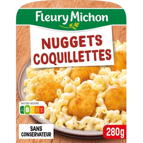 Fleury Michon nuggets de poulet et coquillettes au fromage 280g