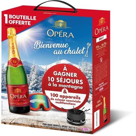 Opera blanc de blancs brut coffret 2+1 x 75cl offerte + jeu conso Vol.11%
