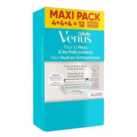 Venus lames de rasoir pour la peau & poils pubiens x12