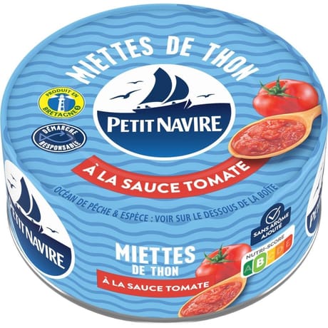 Petit navire miette de thon à la sauce tomate demarche responsable