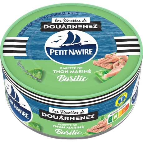 Petit navire emiette de thon marine basilic 180g