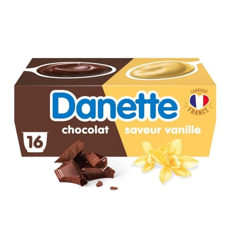 Danette saveur vanille chocolat 16x115g