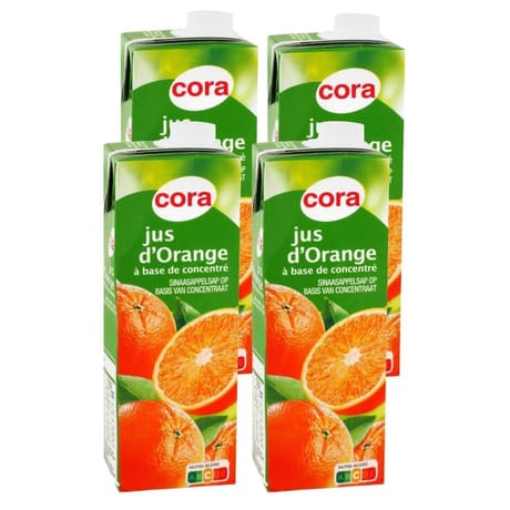 Cora jus orange brique 4 X 1 l