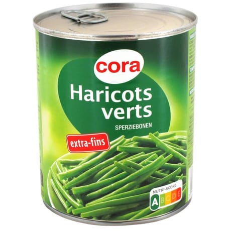 Cora haricots verts extra fins 4/4 440g