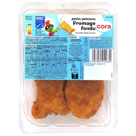 Cora petits poissons fromage 2 x 100g