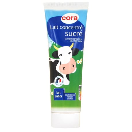 Cora lait entier concentré sucré tube 170g