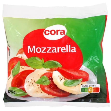 Cora mozzarella au lait pasteurisé 17%mg 125g
