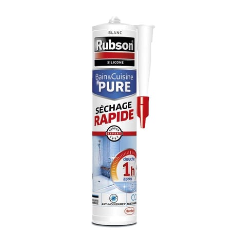 Rubson silicone bain et cuisine pure séchage rapide cartouche 280 ml