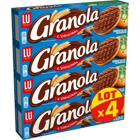 Lu granola biscuits chocolat au lait lot de 4x 200g