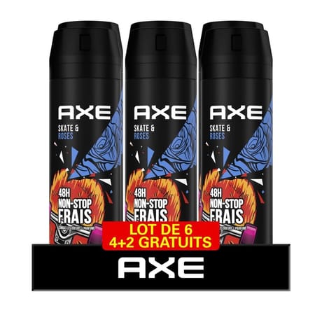 Axe déodorant bodyspray homme skate & roses 48 lot 6x200ml