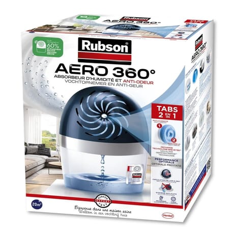 Rubson absorbeur d'humidité aéro 360° -  20m  + 1 recharge