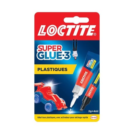 Loctite colle super glue-3 plastiques 2 gr