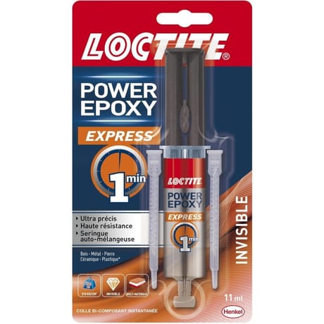 LOCTITE Colle Epoxy Express 1 min Invisible Seringue 11ml