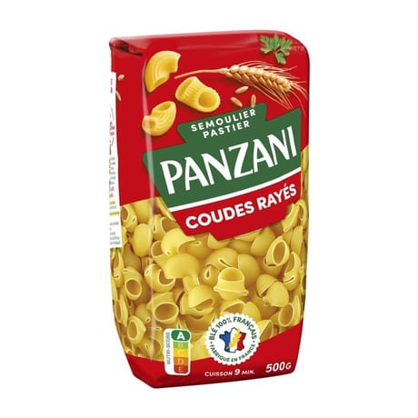 Panzani pates coudes rayés 500g