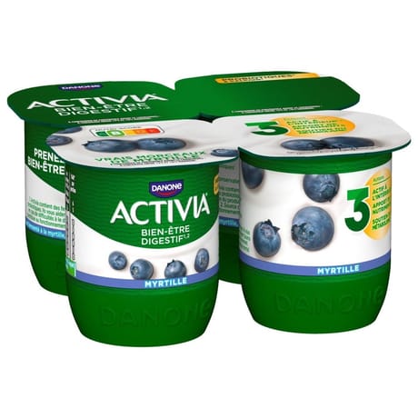 Activia bifidus fruit myrtilles 4x125g