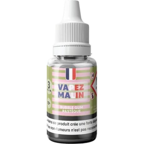 Vapez malin e-liquide bubble gum pastèque 6 mg 10 ml