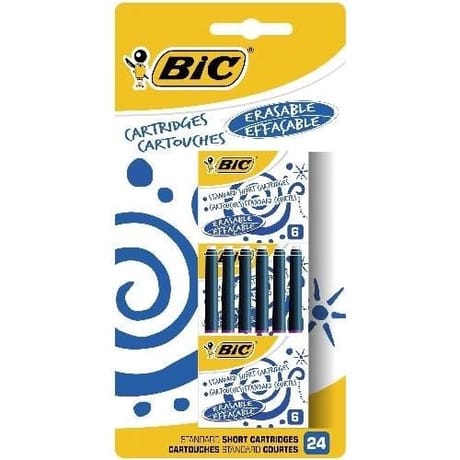 Bic 24 cartouches courtes bleues