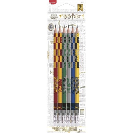 Maped crayon graphite embout gomme hb harry potter x6 blister