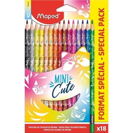 Crayons de couleur mini cute x18 promo boîte carton