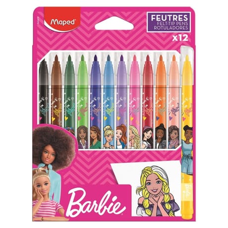 Maped feutres barbie x12 boîte carton