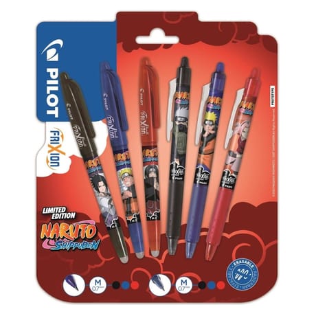 Pilot roller effaçable frixion ball clicker Naruto x 6 assortis