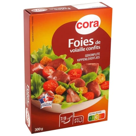 Cora foies de volaille confits dans la graisse de canard 300g