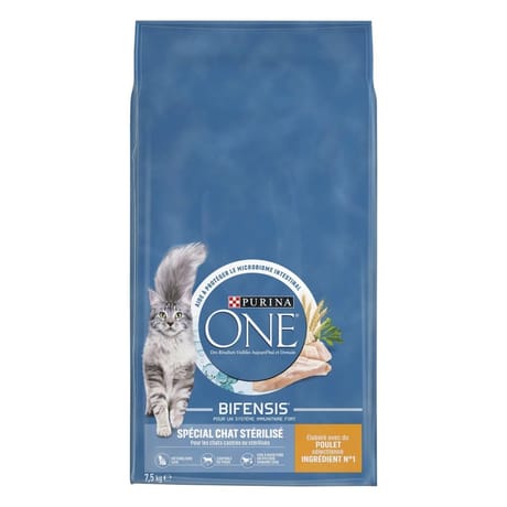 Purina one croquettes au poulet pour chat stérilisé 7.5kg