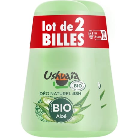 Ushuaia bio cosmosorg déodorant roll on 50ml lot de 2 aloe