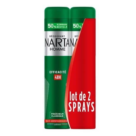 Narta homme déodorant classique aerosol 200ml lot de 2