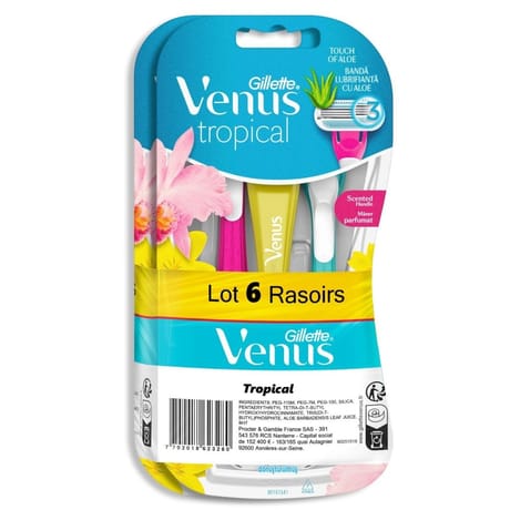 Gillette venus tropical rasoirs jetable lot de 2x3
