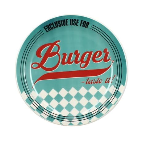 Assiette a burger 26cm en gres bleu