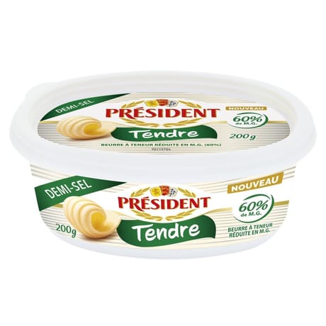 Président beurrier tendre demi sel 60% mg 200g